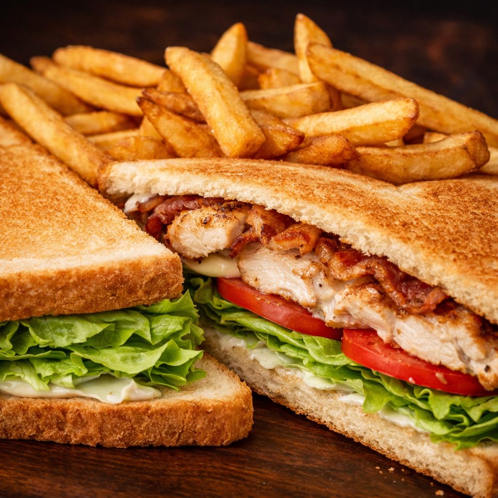 Grilled Chicken Club Sandwich.