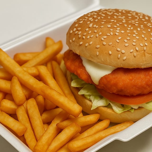 Buffalo Blue Cheese Cutlet Basket.